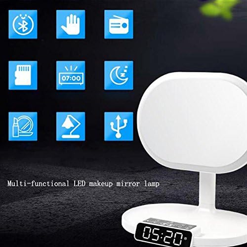 SADG ZT LED Makeup Mirror Lamp USB Charging Bluetooth Audio Desk Lamp Alarm Ten-In-One Multi-Function Bedside Lamp