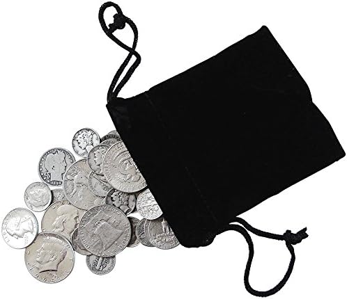 Eighth-Pound of Silver Coins - Dimes Quarters Half Dollars - In Velvet Pouch