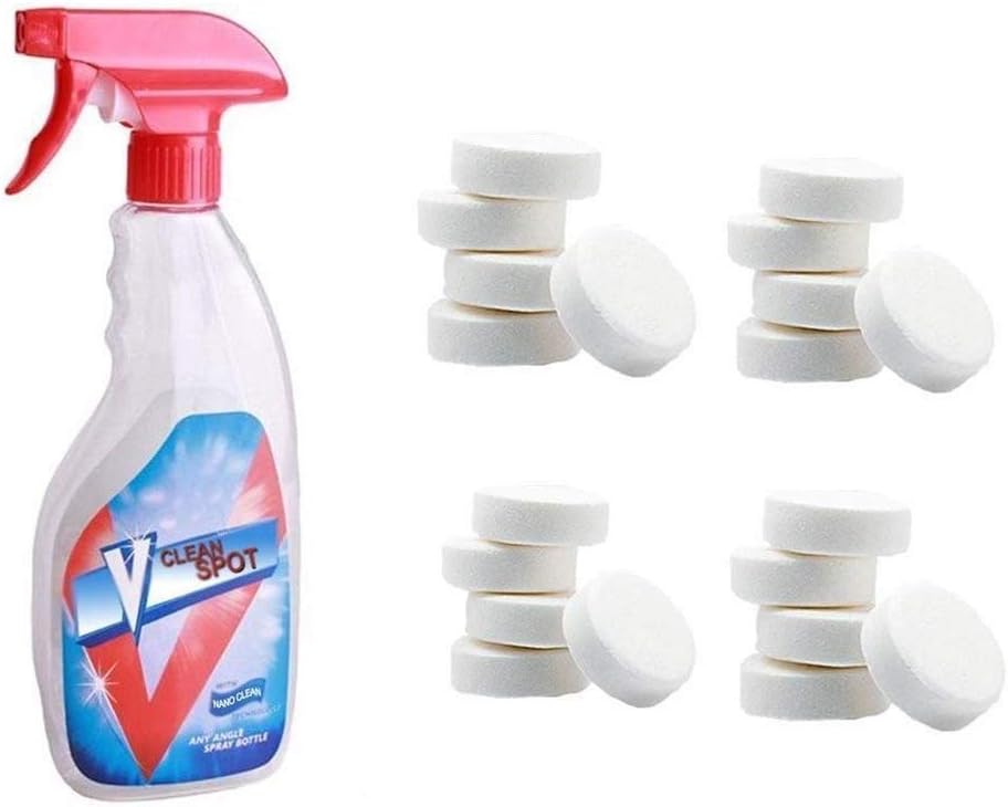 Youarebb detergent spray bottle in addition to scale decontamination cleaning tablets (including 20 effervescent tablets) * 1