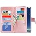 Galaxy S8 Case, Samsung Galaxy S8 Case, BENTOBEN Galaxy S8 Wallet Case Glitter Faux Leather Flip Credit Card Holder Wristlet Shockproof Protective Case for Samsung Galaxy S8 2017 (5.8 Inch), Rose Gold