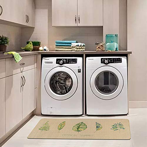 Anti Fatigue Floor Comfort Mat, HiiARug Microfiber Kitchen Rugs Cushioned Soft Non-Slip Rubber Back Floor Mats (18"x30"+18"x48", Pattern 1)