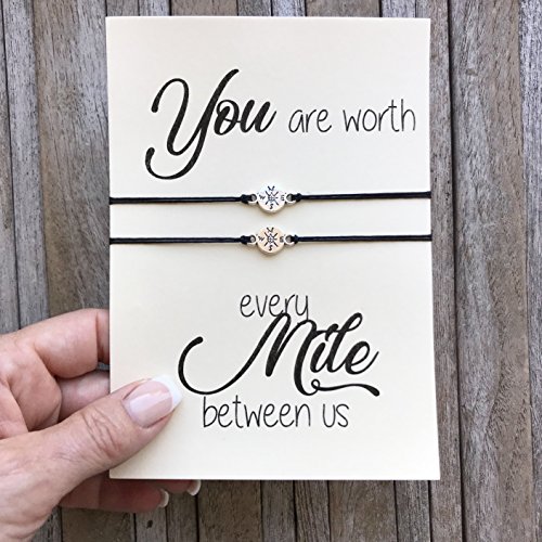 Long distance relationship gifts, Matching bracelet set of 2, Compass bracelet, Love bracelet, Long distance love, Boyfriend gift