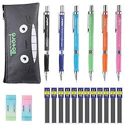 EXCELFU Mechanical Pencil Set, 6 Pieces 0.7 mm