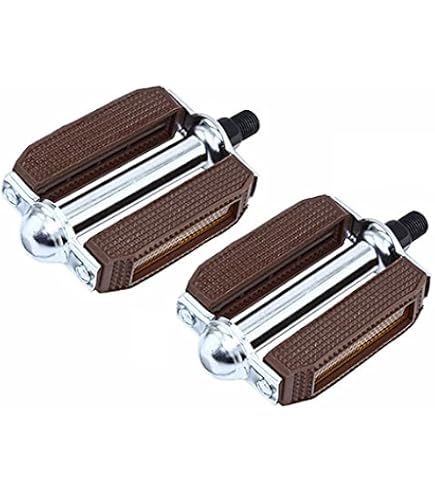 Alta Bicycle 507 Block PVC Metal Pedals Brown/Chrome. (1/2