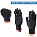 TecUnite 2 Pieces Heat Resistant Gloves Silicone Non-slip Gloves for Hair Styling Curling Iron, Fit All Hand Sizes (Black silicone dots)