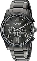 Akribos XXIV Men's AK736BK Ultimate Swiss Multifunction Black Stainless Steel Bracelet Watch