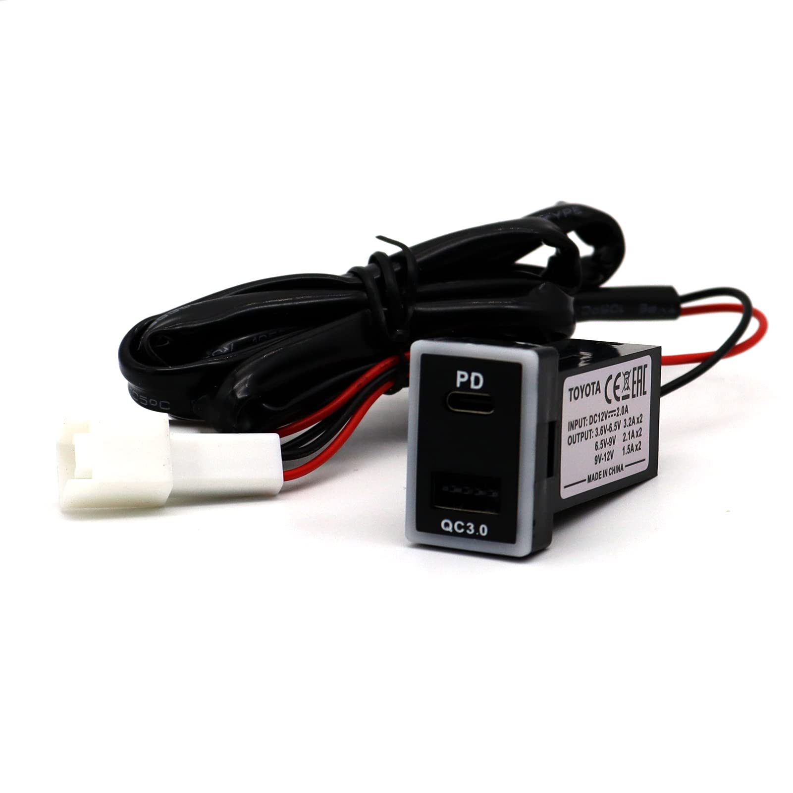 Photo 1 of MOTONG Compatible Toyota PD Type C USB Power Socket, USB C & Quick Charge 3.0 Car Charger, 32 * 20mm