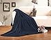 Elegance Linen Micro-Fleece Ultra Plush Luxury Solid Blanket, King, Navy