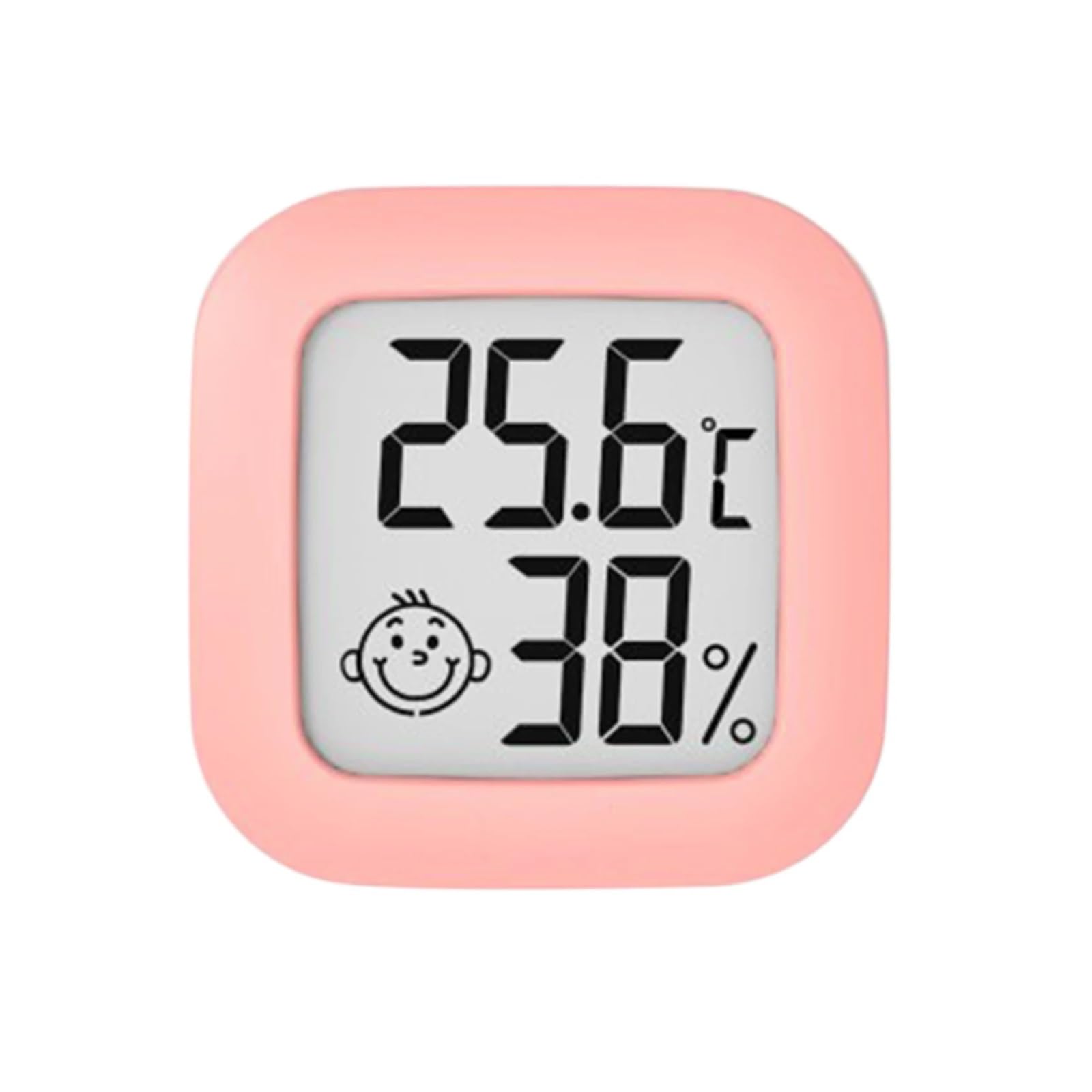 Sweet taize Thermohygrometer Electronic Hygrometer Mini LCD Digital Display Thermohygrometer With Face Icon Temperature And Humidity Meter For Indoor Outdoor(Pink)