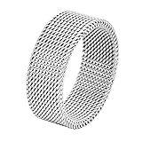 Geoffrey Beene Stainless Steel Men's Comfort Fit Mesh Ring