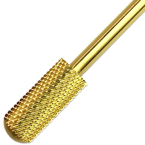 Pana 3/32" Small Smooth Top Nail Carbide Bit - Gold Color (Grit: Fine - F) for Electric Dremel Drill Machine
