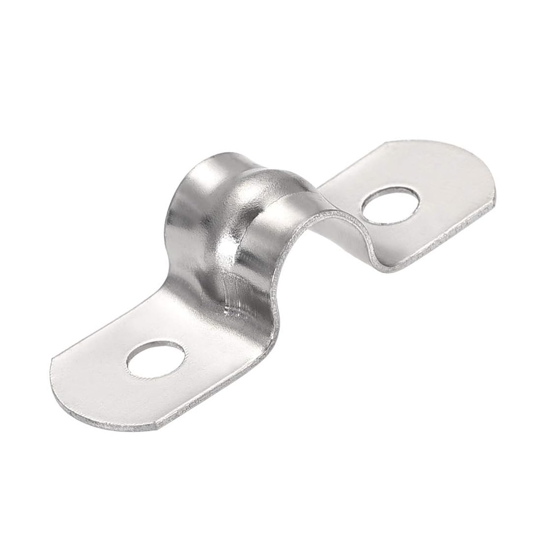 MACHSWON 8mm(0.3") Rigid Pipe Strap 2 Holes U Bracket Cable Clamp, 201 Stainless Steel Tension Tube Clip Conduit Clamp Hanger 45pcs