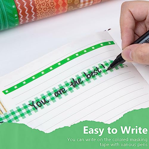 Shindel Washi Tape Set, 50 Rolls Craft Tapes Decorative Tape Adhesive Masking Tape for Scrapbooking Supplies DIY Crafts Bullet Journals 4 Different Size