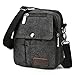 Zicac Men's Small Vintage Multipurpose Canvas Shoulder Bag Messenger Bag Purse Crossbody Shoulder Bag Crossbody Bags(Black)