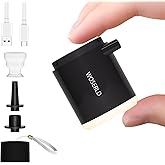 WOSERLD Air Pump for Inflatables, Ultra-Mini Portable Air Pump 1400mAh Battery & Camping Light Small Electric Air Pump Inflator Deflate for Air Mattress, Vacuum Storage Bags, Pool Floats