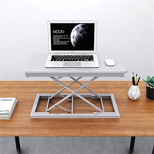 スタンディングデスク 高さ調整可 家庭立ちデスクアジャスタブルワークテーブル折り畳み式のパソコンデスク 多機能畳 オフィスワークテーブル 60x35x7 41cm 色 限定価格セール Size Silver
