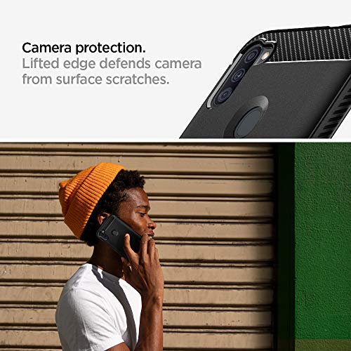Spigen Rugged Armor Back Cover Case Designed for Samsung Galaxy M11 / A11 - Matte Black