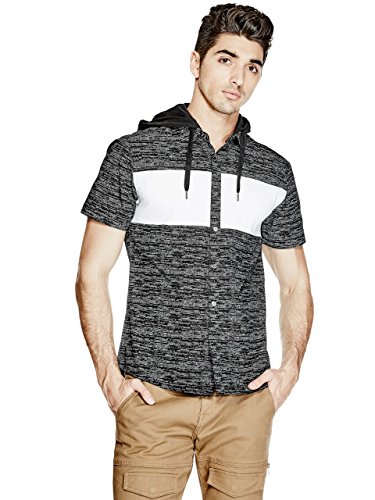 G by GUESS Men's Adrenaline Hooded Short-Sleeve Shirt