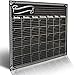 Bigtime Magnetic Refrigerator Calendar Dry Erase Black Flexible Magnet Board Design | Monthly for Kitchen Fridge| Use w/ Fluorescent Liquid Chalk or Neon Markers (12x16 Monthly Calender)
