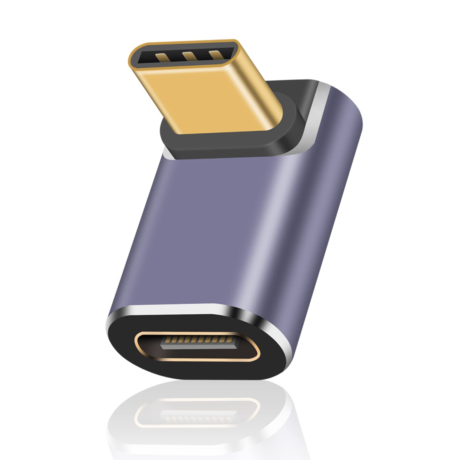 Duttek USB C Angle Adapter 40Gbps, USB C 90 Degree Female to Male Adapter Supports 8k@60HZ and 100W fast charging, For Steam Deck, Switch, MacBook Pro,Tablet, Phone and More Type C Devices