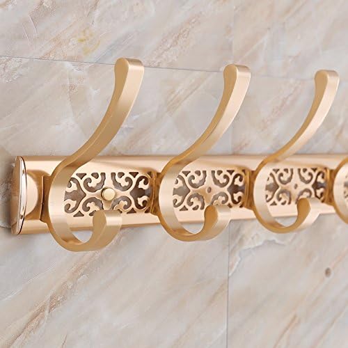 KTYX Space Aluminum Coat Hook Wall-Hanging Fitting Room Clothes Hook Hook Wall Bathroom Golden Clothes Hanging Wall Hanger Coat Hanger (Color : Gold)