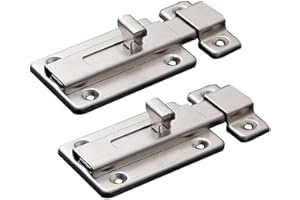 BIENDO Door Bolts, 2 Pieces Stainless Steel Latch Sliding Door Lock, Surface Mounted Slide Bolt for All Types of Internal Doors