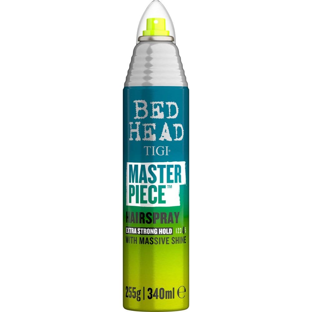 Bed Head by TIGI Masterpiece Hairspray – Extra Strong, Freeze Hold Hair Styling Spray for Women & Men, Professional Salon Shine Hair Care, Frizz Control, Glossy Finish, Unisex Style for all Hair