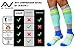 Compression Socks (1 pair) for Women & Men - Easywear Series - Best Graduated Athletic Fit for Running, Nurses, Flight Travel, & Maternity Pregnancy - Boost Stamina & Recovery (Sky Stripes, S/M)