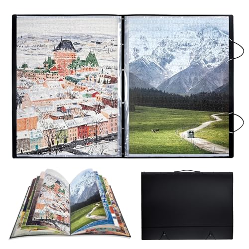 SLEEPHEAD® Puzzle Storage Folder for1000Pieces – Portable Jigsaw Puzzles Organizer Binder Fits Up to 24 Puzzles, 12 HD Film Pockets, Puzzle Keeper for Adults