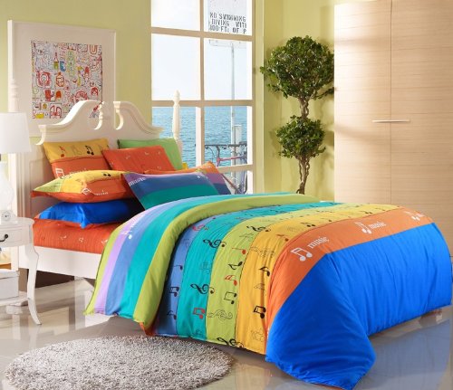Amazon Com Cliab Music Notes Bedding King Duvet Cover Set 100