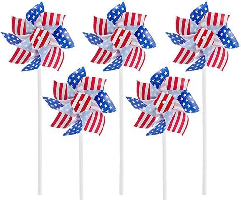 6" Pinwheels Red White and Blue Patriotic 12 Pack