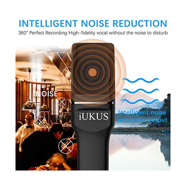 IUKUS USB Microphone, PC Microphone for Computer with Stand & Filter