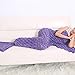 Awkli Mermaid Tail Blanket Crochet Super Soft Comfortable Suitable for All Seasons Sofa Blankets,Gift for Mother Day, Halloween, Thanks Giving Day, Valentine's (Purple)