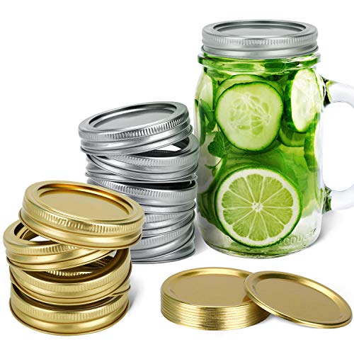 24 Sets Regular Mouth Canning Lids, Bands and Lids for Mason Jar