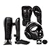 Venum Elite Challenger 2.0 Boxing Gloves Kit - Black/Black Gloves, Black/Black Shinguards, Black/Black Headgear, Black Handwraps - 16-Ounce Gloves, Large Shinguards