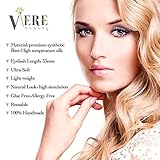 Magnetic Eyelashes, VereBeauty Magnetic False Eyelashes with 3 Magenet 3D Longer & Thicker Glamorous 100% Handmade False Eyelashes (4 Pcs, Black)