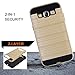 Galaxy J5 Case, Kmall 2in1 [Metal Brushed Texture] Impact Resistant Heavy Duty Hybrid Dual Layer Full-Body Shockproof Protective Cover Skin Shell For Samsung Galaxy J5 SM-J500H J500M [Gold]