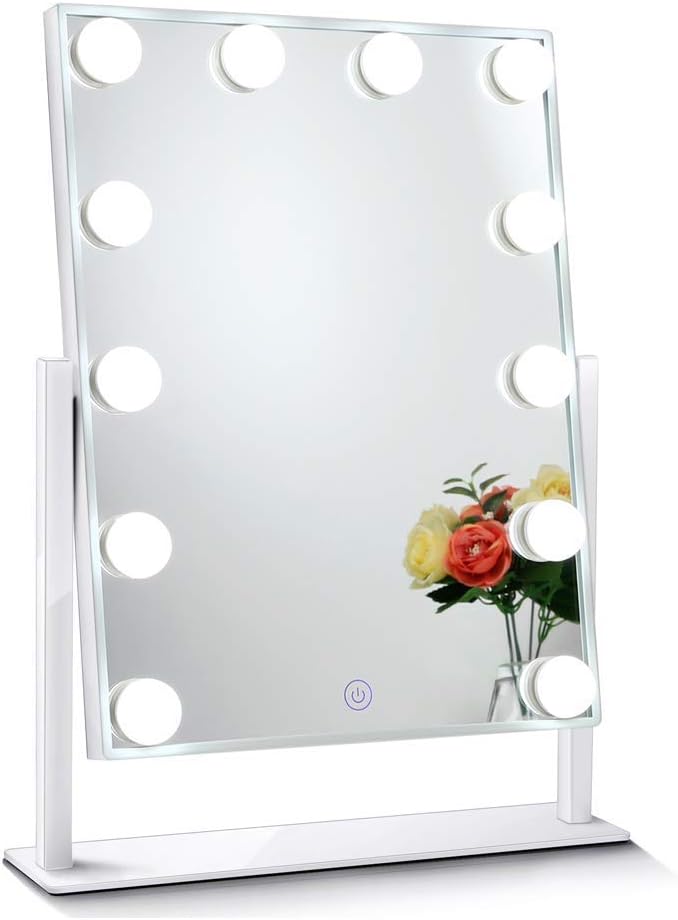 Amazon 女優ミラー 卓上ミラー ハリウッドミラー 12led電球付き 明る
