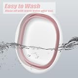 haoyuan 5L Collapsible Washing Up Bowl Foldable Portable Basin Pink view 4