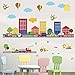 decalmile Construction Cars City Wall Decals Transportation Roads Kids Wall Stickers Baby Nursery Childrens Bedroom Playroom Wall Decor