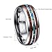 VAKKI 8mm Hawaiian Koa Wood and Abalone Shell/Imitated Opal Tungsten Carbide Rings Wedding Bands for Men Comfort Fit Size 4 to 17