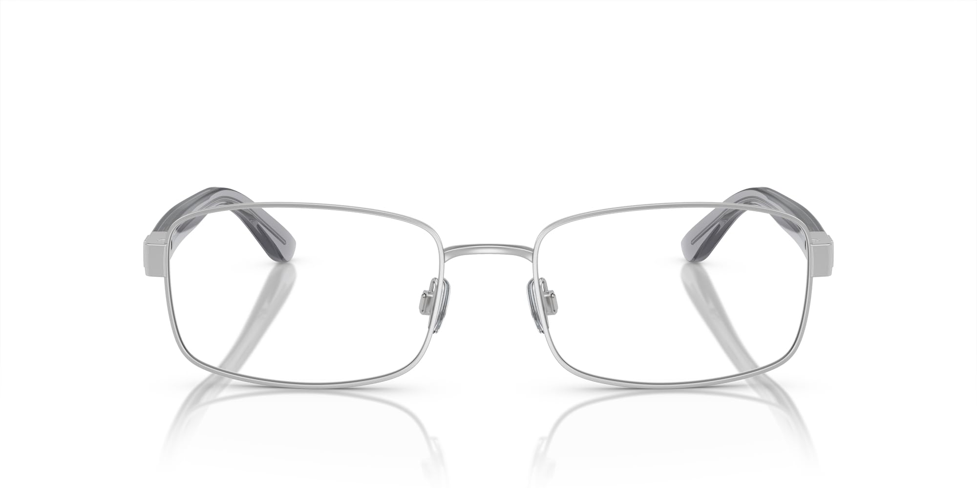 Photo 1 of Polo Ralph Lauren Men's PH1223 Rectangular Prescription Eyewear Frames, Semi Shiny Silver/Demo Lens, 55 mm