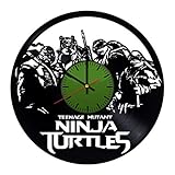 Teenage Mutant Ninja Turtles TMNT Cartoon Vinyl Record Wall Clock - Contemporary and Creative Bedroom Wall Decor - Modern Fan Art - Best Gift Idea for Boys and Girls