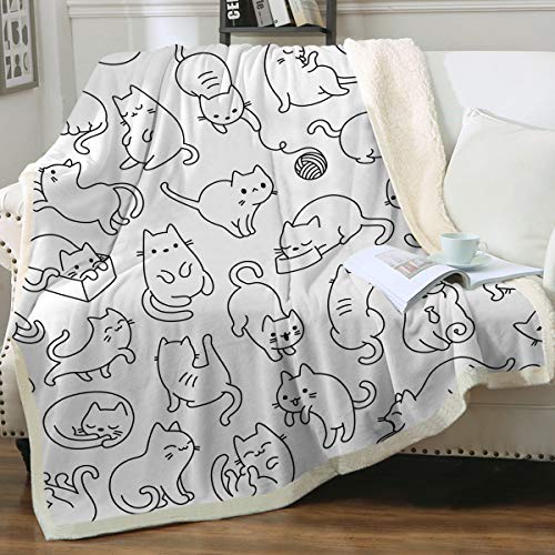 Sleepwish Cat Blankets and Throws Sherpa Throw Blanket Super Soft