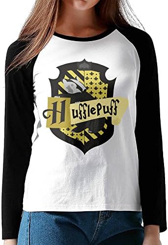 Loneki Women's Harry Potter Hufflepuff Baseball Raglan T-Shirts
