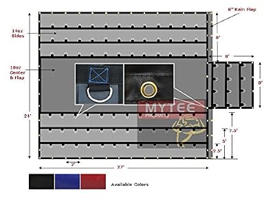 Lightweight 18oz/14oz Lumber Tarp 24x27 (8' Drop) - Black