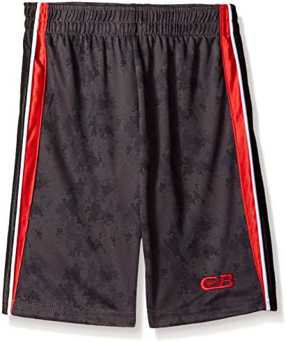 CB Sports Big Boys' Athletic Short, TH08-Engine Red/Stripe, 10/12