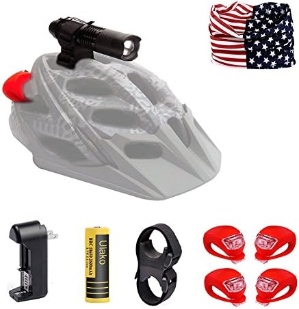 Ulako Bike Bicycle Helmet Light and Rear Taillight for Mountain Bike and City Bicycle