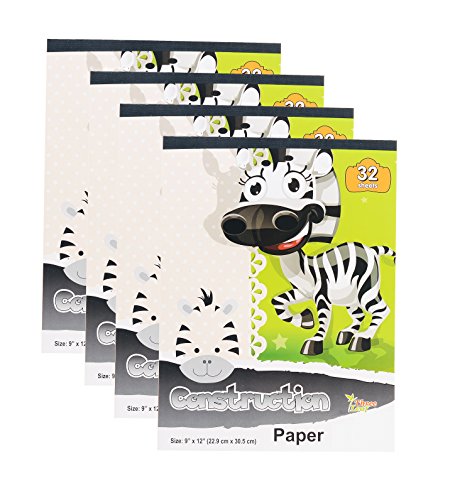 Construction Paper Books, 9x12-Inch, 8 Colors, 32-Sheets per Book from Northland Wholesale. (4-Pack)