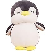 VSFNDB Stuffed Penguin Animal Plush Toy 12 Inch Gray Animal Stuffed Plushies Super Soft Cute Cuddly Pillow Cushion Stuff Dolls Birthday Gifts for Children Kids Boys Girls Room Decor Bedtime, 12Inches